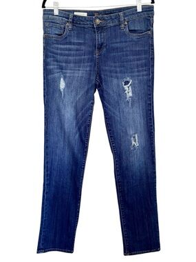 KUT From The Kloth Catherine Boyfriend Straight Leg Distressed Jeans Size 8